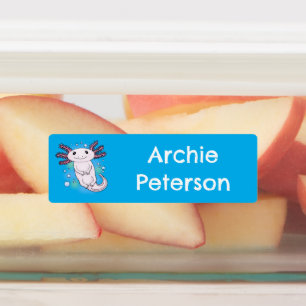 Adorable rosa axolotl Cartoon personalisiert Etiketten