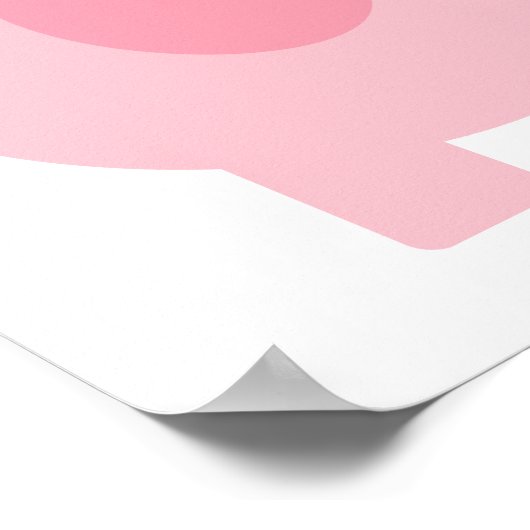 Adorable rosa Elefant mit Blume Poster (Ecke)