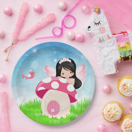 Adorable rosa Fee Pappteller (Party)