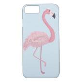 Adorable rosa Flamingo, blau - Personalisiert Case-Mate iPhone Hülle (Rückseite)