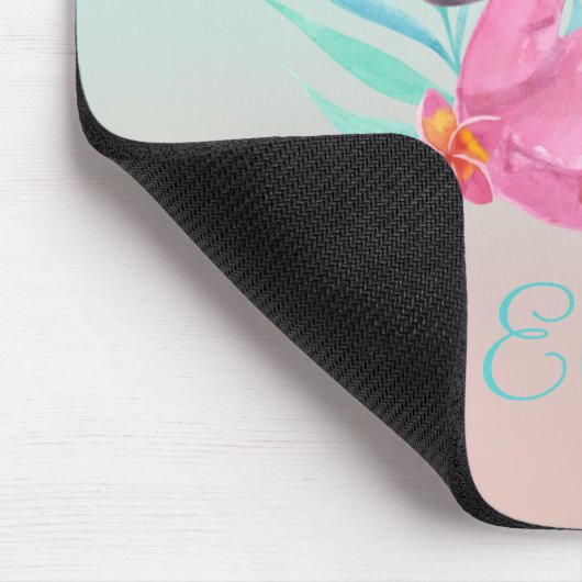 Adorable rosa Flamingo Palm Blätter Glass Unterset Mousepad (Ecke)