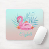 Adorable rosa Flamingo Palm Blätter Glass Unterset Mousepad (Mit Mouse)