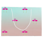Adorable rosa Flamingos in Liebe Personalisiert Große Geschenktüte (Rückseite)