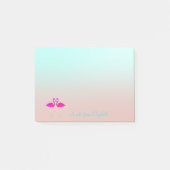 Adorable rosa Flamingos in Liebe Personalisiert Post-it Klebezettel (Vorderseite)