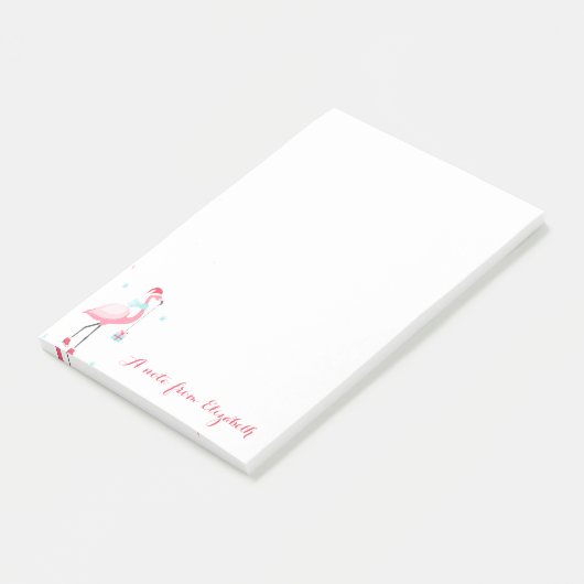 Adorable rosa Flamingos Präsentieren Schneeflocken Post-it Klebezettel (angewinkelt)