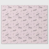 Adorable rosa Niedliche Fledermäuse Halloween Geschenkpapier (Flach)