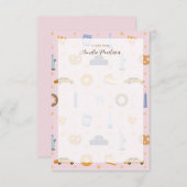 Adorable rosa NYC-Themenname Personalisiert Mitteilungskarte (Vorne/Hinten)