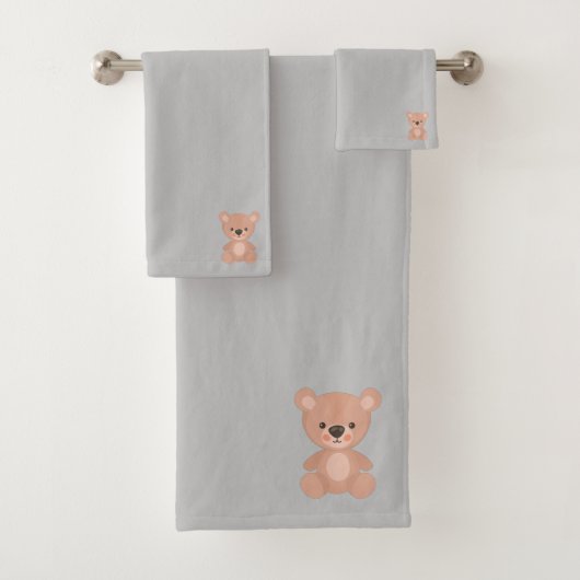 Adorable rosa Puppenkinder Badhandtuch Set (Insitu)