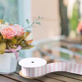 Adorable rosa Stripte Babydusche Satinband