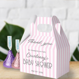 Adorable rosa Stripte Kinderdusche Einladung Geschenkschachtel