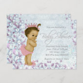 Adorable Rosa und Lila Babydusche Einladung (Vorne/Hinten)