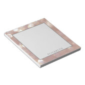Adorable Rose Gold Buke moderne personalisiert Notizblock (angewinkelt)