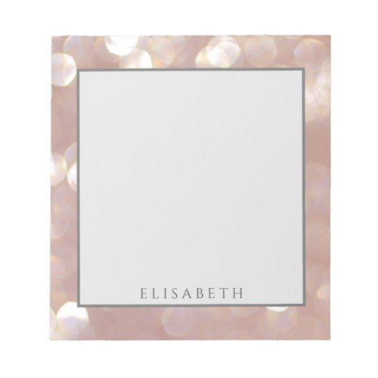 Adorable Rose Gold Buke moderne personalisiert Notizblock (Vorderseite)