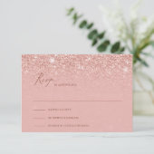Adorable Rose Goldgliter Glitzern Hochzeit rsvp Karte (Stehend Vorderseite)