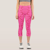 Adorable Rose Liebe Herz-Muster Yoga Capri Leggings (Vorderseite)