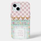 Adorable Rose Plaid Pastel Floral Gold Doves Faith Case-Mate iPhone Hülle (Rückseite)