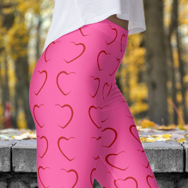 Adorable Rose Rosa Liebe Herz Muster Leggings