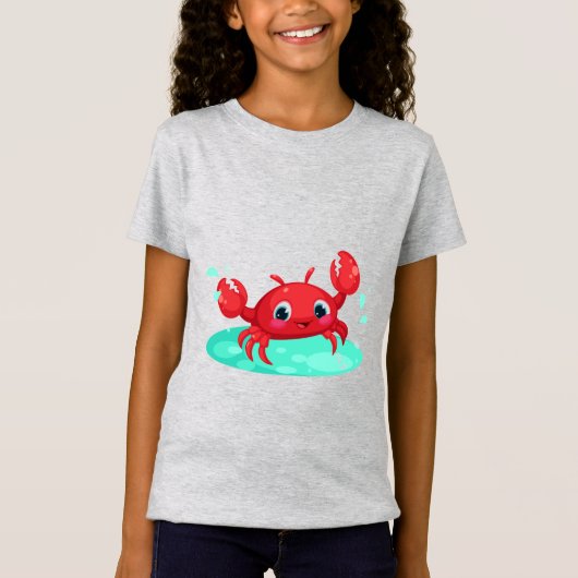 Adorable Rote Krabbe T-Shirt (Vorderseite)