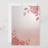Adorable Rote Rosen Rot Glitterkleid Einladung (Rückseite)
