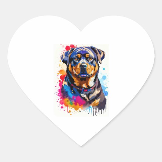 Adorable Rottweiler Herz-Aufkleber (Vorderseite)