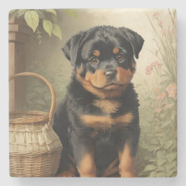 Adorable Rottweiler Steinuntersetzer