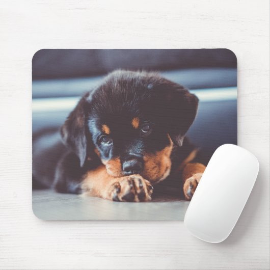 Adorable Rottweiler Welpenschweif Mousepad (Mit Mouse)