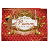 Adorable Royal African Prince Red & Gold Große Geschenktüte (Rückseite)