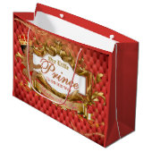 Adorable Royal African Prince Red & Gold Große Geschenktüte (Vorderseite Schrägansicht)