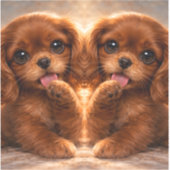 Adorable Ruby Cavalier Spaniel Aufkleber (Vorderseite)