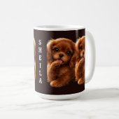 Adorable Ruby Cavalier Spaniel Kaffeetasse (VorderseiteRechts)