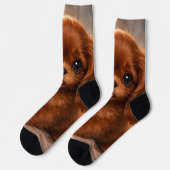 Adorable Ruby Cavalier Spaniel Socken (Linkes Detail)