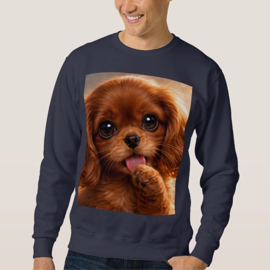 Adorable Ruby Cavalier Spaniel Sweatshirt (Vorderseite)