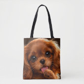 Adorable Ruby Cavalier Spaniel  Tasche (Vorderseite)