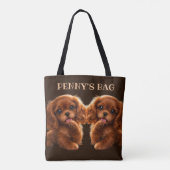 Adorable Ruby Cavalier Spaniel  Tasche (Rückseite)