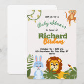 Adorable Safari Baby Shower Invitation Einladung (Vorne/Hinten)