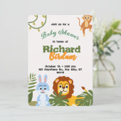 Adorable Safari Baby Shower Invitation Einladung (Stehend Vorderseite)