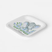 Adorable Safari Elephant Boys Baby Dusche Pappteller (Gewinkelt)