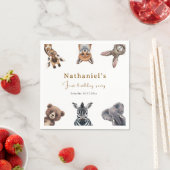 Adorable Safari Forest Animals Geburtstag Serviette (Beispiel)