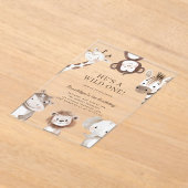 Adorable Safari Tier Thema 1. Geburtstag Acryleinladungen (Ablage )