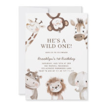 Adorable Safari Tier Thema 1. Geburtstag