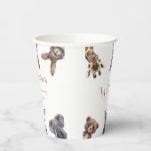 Adorable Safari Waldtiere Geburtstag Pappbecher (Links)