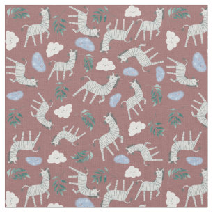 Adorable Safari Zebra Tiere Dschungel Material ros Stoff