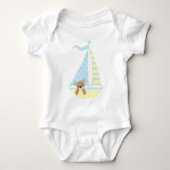 Adorable Sailboat Baby Bear Baby Strampler (Vorderseite)