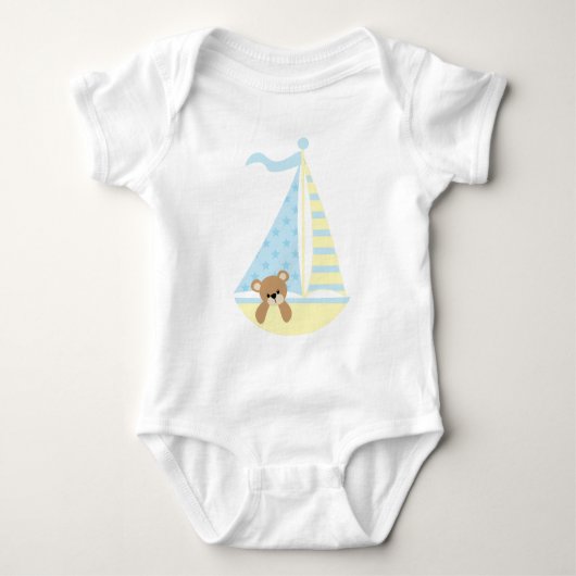 Adorable Sailboat Baby Bear Baby Strampler (Vorderseite)
