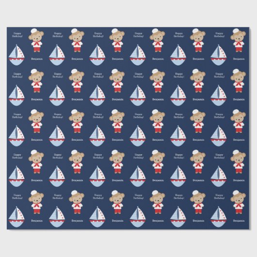 Adorable Sailor Monkey Geschenkpapier (Flach)
