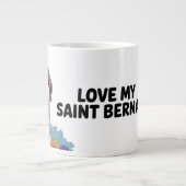 "Adorable Saint Bernard mit Sonnenblumen Jumbo-Tasse (Vorderseite)