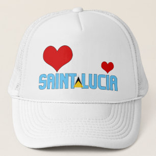 Adorable Saint Lucia Flag Hört Patriotic Truckerkappe