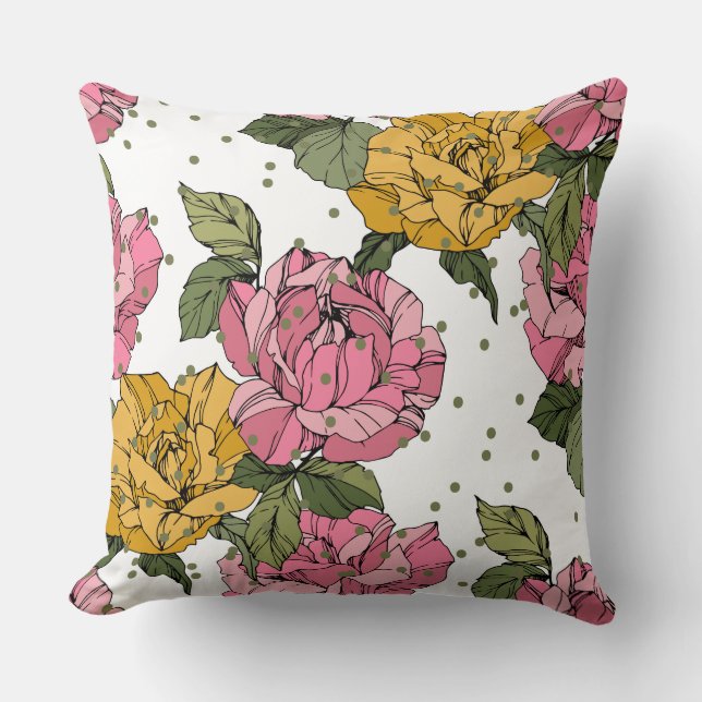 Adorable Salbei grüne Punkte wilde Frühlingsfarbe  Kissen (Vorderseite)