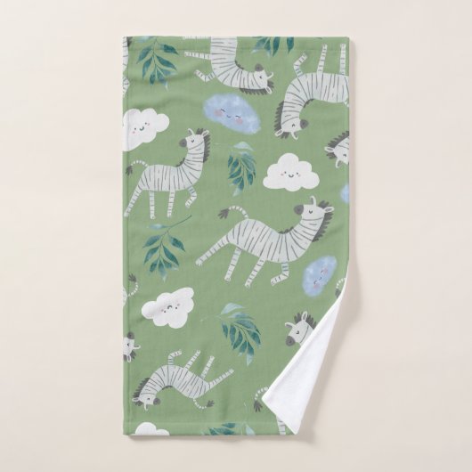 Adorable Salbei-Safari-Dschungelmuster Badhandtuch Set (Handtuch)