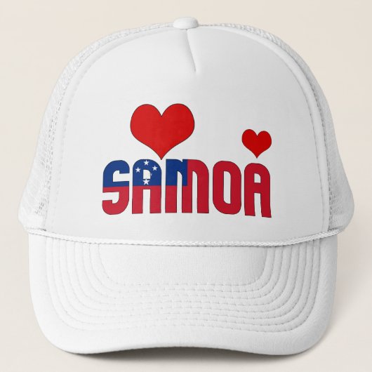 Adorable Samoa Flag Herz Patriotic Truckerkappe (Vorderseite)